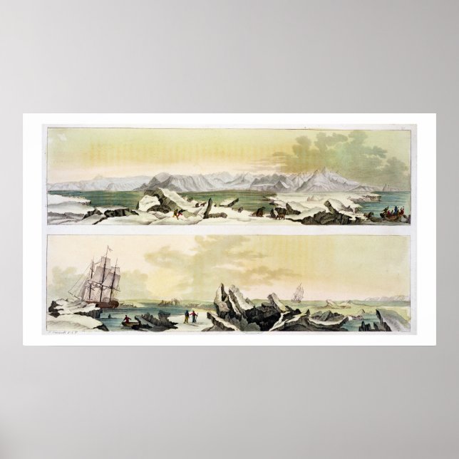 View of Spitsbergen with 'The Dorothea' (colour en Poster (Front)