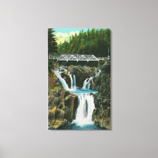 View of Split Rock Falls and Bridge Canvas Print (Front)