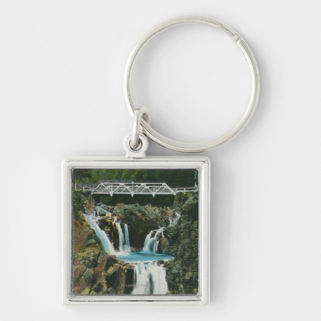 View of Split Rock Falls and Bridge Key Ring (Front)