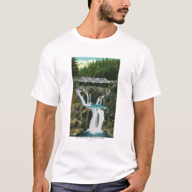 View of Split Rock Falls and Bridge T-Shirt (Front)
