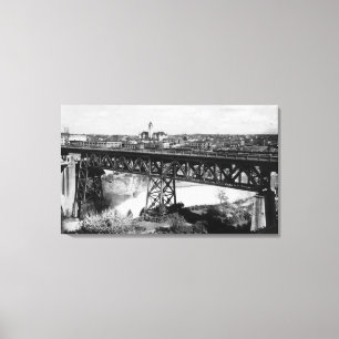 View of Spokane Falls and Bridge Canvas Print