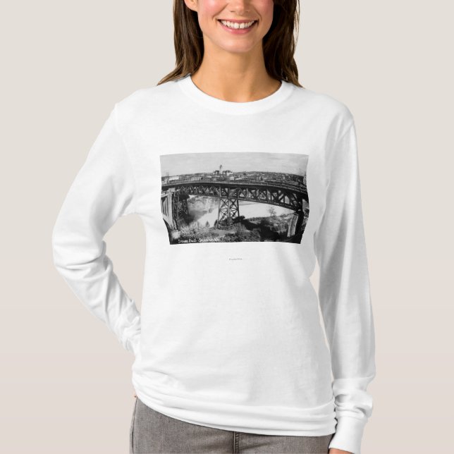 View of Spokane Falls and Bridge T-Shirt (Front)