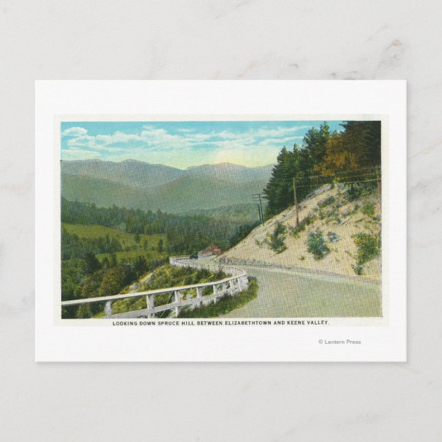 View of Spruce Hill before Keene Valley Postcard (Front)