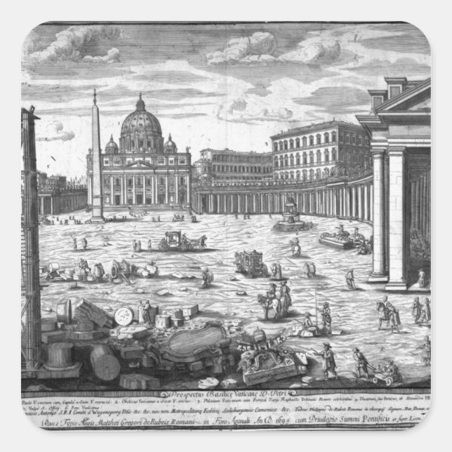 View of St. Peter's, Rome Square Sticker (Front)