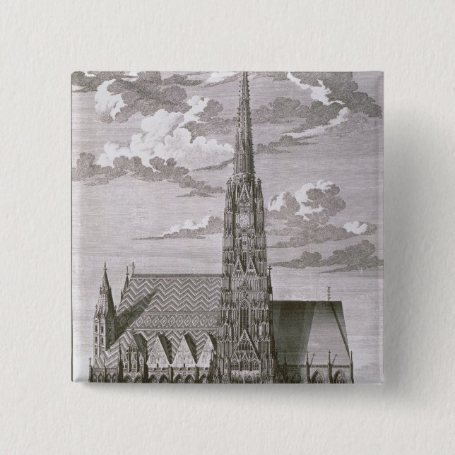 View of St. Stephan's Cathedral 15 Cm Square Badge (Front)