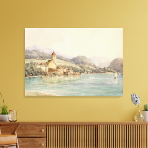 View of St. Wolfgang on Lake Wolfgang Carl Lafite Canvas Print