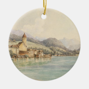 View of St. Wolfgang on Lake Wolfgang Carl Lafite Ceramic Tree Decoration