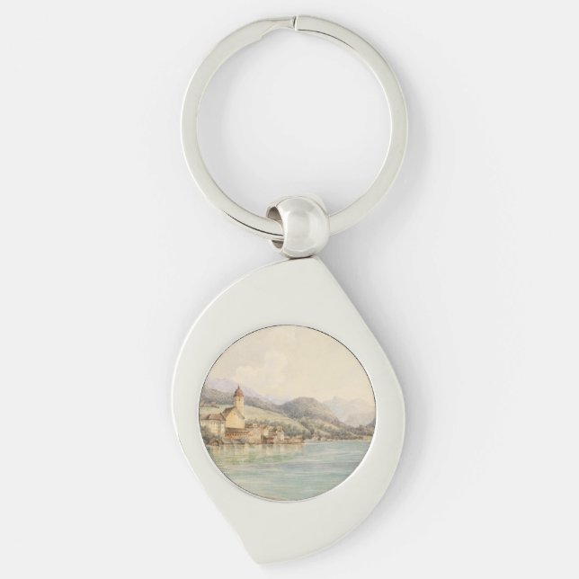 View of St. Wolfgang on Lake Wolfgang Carl Lafite Key Ring (Front)