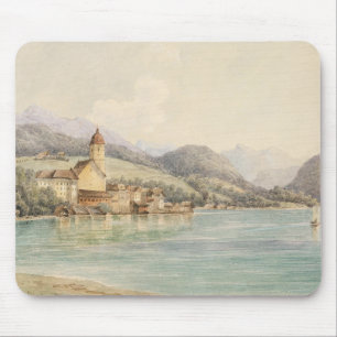 View of St. Wolfgang on Lake Wolfgang Carl Lafite Mouse Mat
