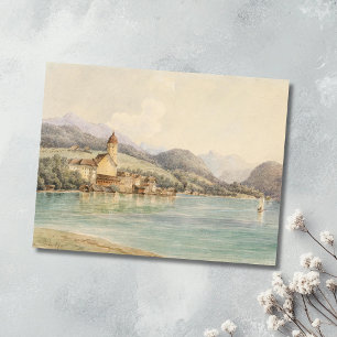 View of St. Wolfgang on Lake Wolfgang Carl Lafite Postcard