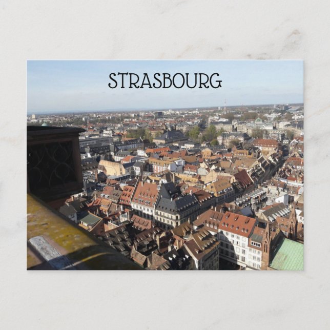 View of Strasbourg France from Cathedral Postcard (Front)
