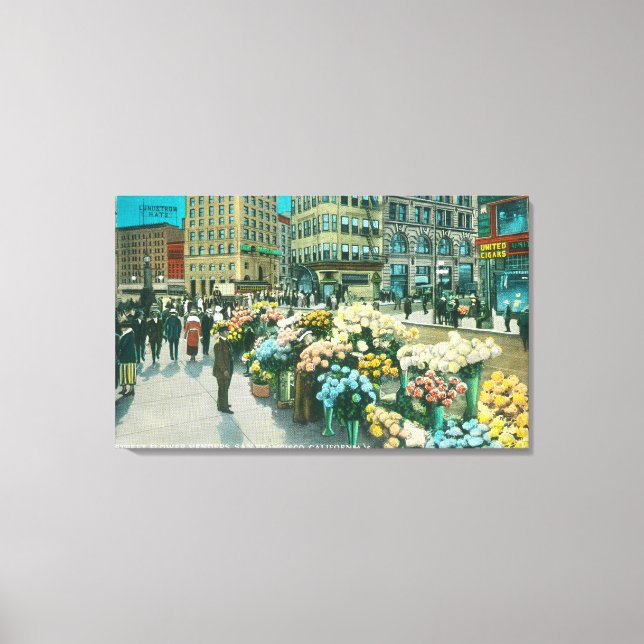 View of Street Flower Venders Canvas Print (Front)
