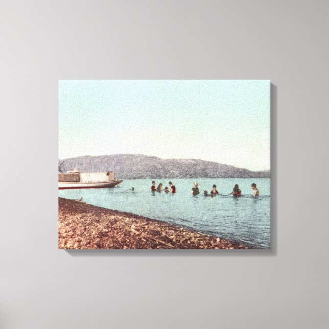 View of Swimmers at Pirates CoveClear Lake, CA Canvas Print (Front)