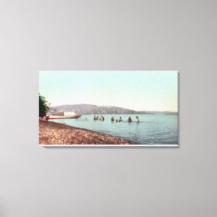 View of Swimmers at Pirates CoveClear Lake, CA Canvas Print