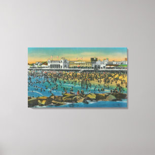 View of Swimmers at the Washington Baths Canvas Print