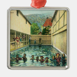 View of Swimmers in the Baths Metal Tree Decoration