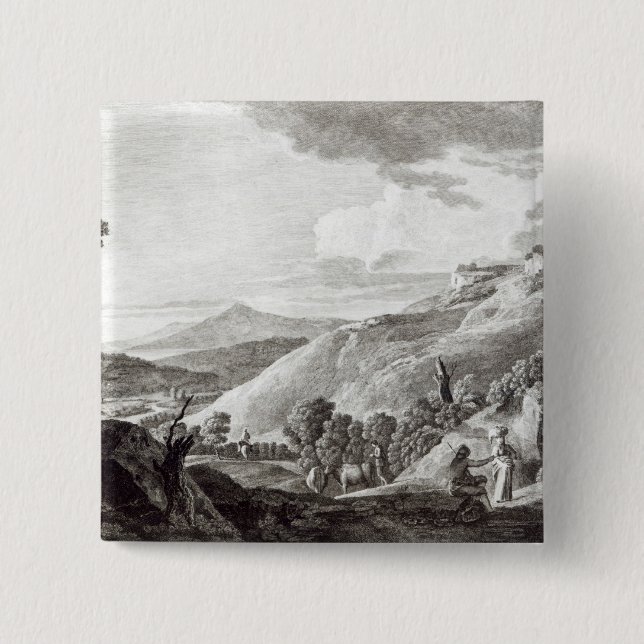 View of Tarquinia and Corneto 15 Cm Square Badge (Front)