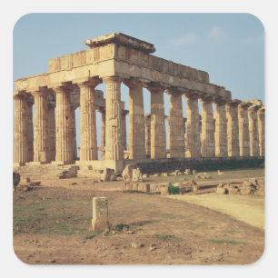 View of Temple E, c.490-480 BC Square Sticker