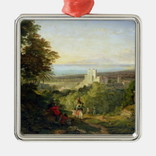 View of Terracina and Monte Circeo, 1833 Metal Tree Decoration