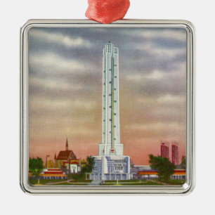 View of Texaco's Giant Thermometer Metal Tree Decoration