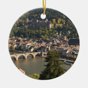 View of the Alte Brucke or Old Bridge Ceramic Tree Decoration