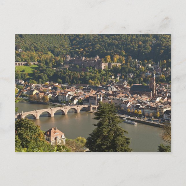 View of the Alte Brucke or Old Bridge Postcard (Front)