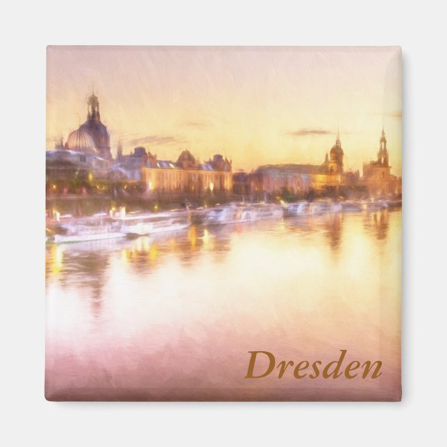 View of the Altstadt over the Elbe in Dresden Magnet (Front)