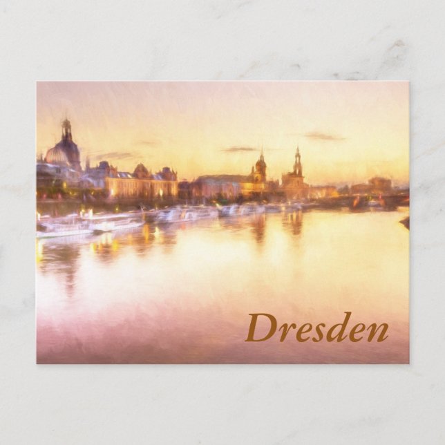 View of the Altstadt over the Elbe in Dresden Postcard (Front)