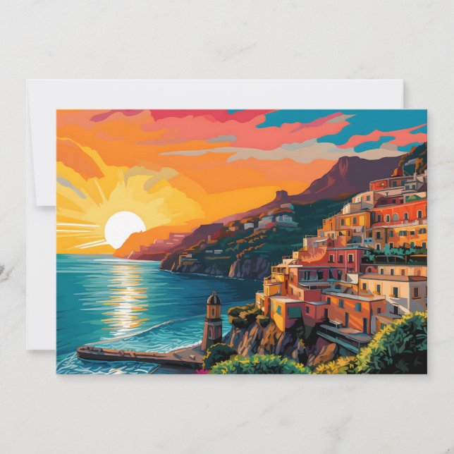 View of the Amalfi coast Italy Invitation (Front)