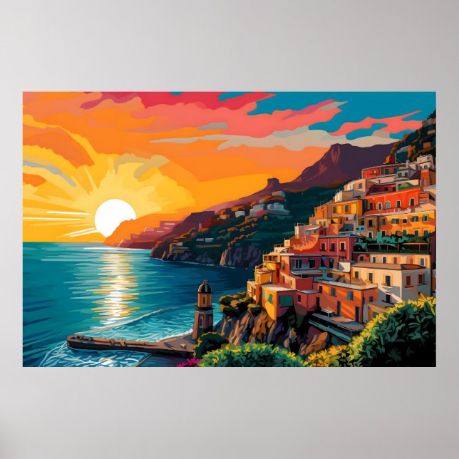 View of the Amalfi coast Italy Poster (Front)
