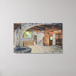 View of the American, British, & French Flags Canvas Print