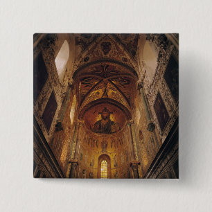 View of the apse with the Christ Pantocrator 15 Cm Square Badge