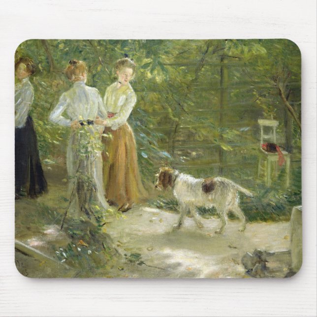 View of the artist's garden with his daughters mouse mat (Front)