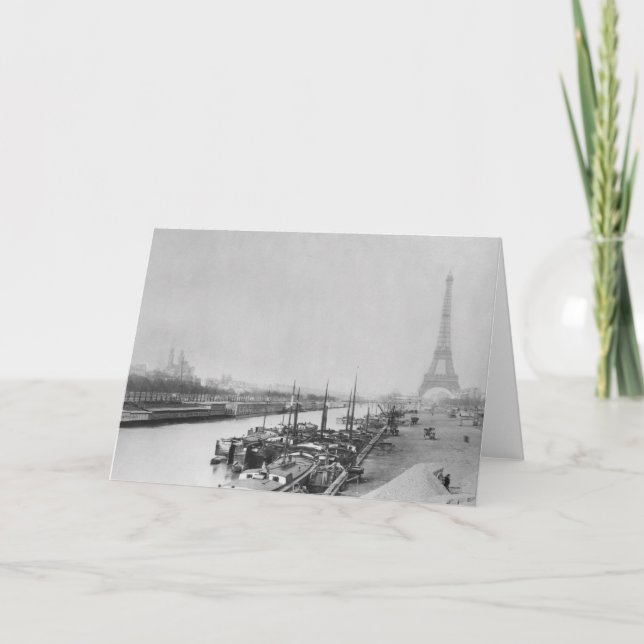 View of the banks of the Seine & the Eiffel Card (Front)