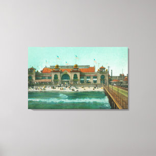 View of the Bathing Pavilion and Electric Pier Canvas Print