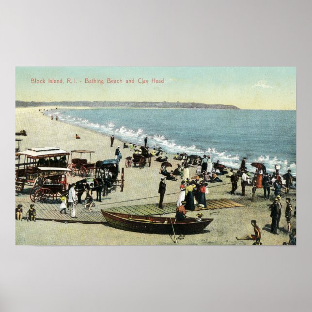 View of the Beach and Clay Head Poster (Front)