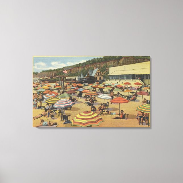 View of the Beach with Clubs and Homes Canvas Print (Front)