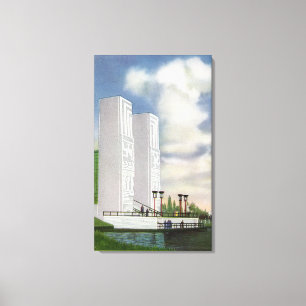View of the Boat Landing and Pylons Canvas Print