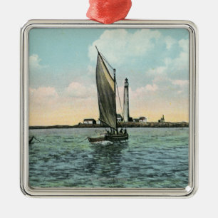 View of the Boon Island Lighthouse off York Metal Tree Decoration