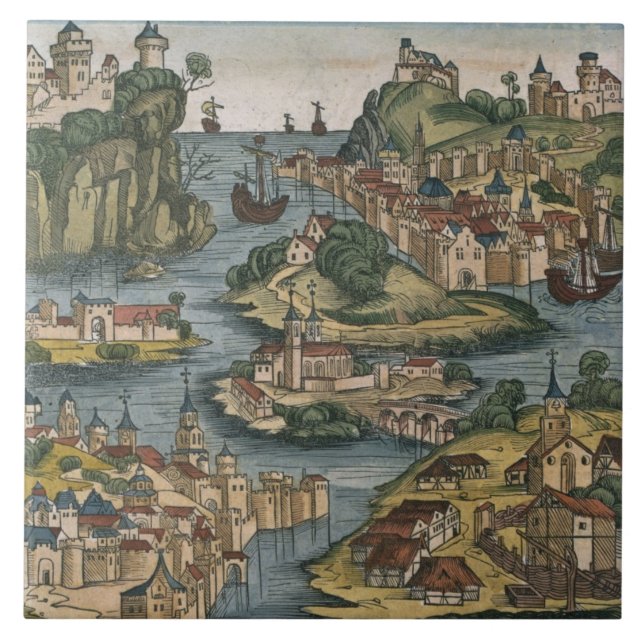 View of the Bosporus entering from the Black Sea, Tile (Front)
