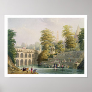 View of the Bridge near Baroda in Guzerat, from Vo Poster