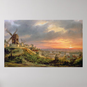 View of the Butte Montmartre, c.1830 Poster