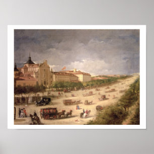 View of the Calle de Alcala, Madrid (oil on canvas Poster