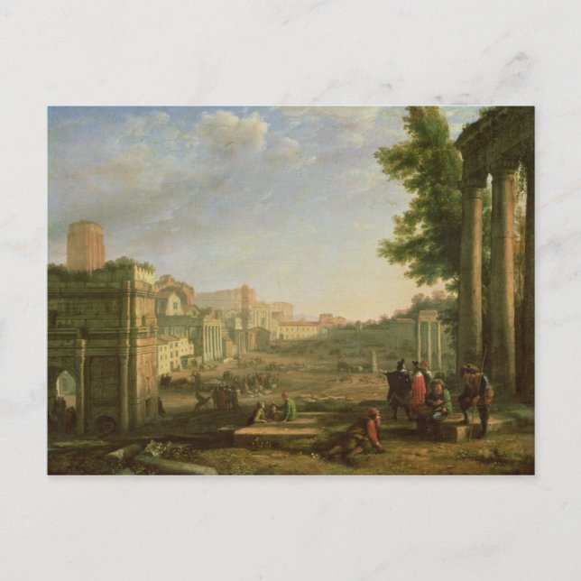 View of the Campo Vaccino, Rome, 1636 Postcard (Front)