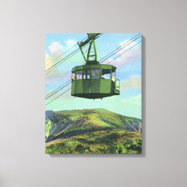 View of the Cannon Mt Tram Ascending Canvas Print (Front)
