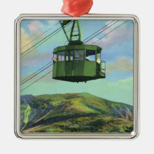 View of the Cannon Mt Tram Ascending Metal Tree Decoration