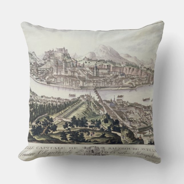 View of the Capital City and Fortress of Salzburg, Cushion (Front)