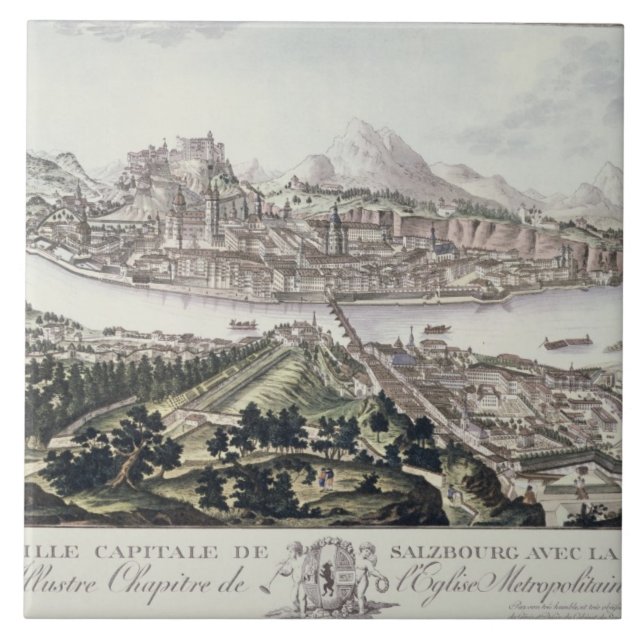 View of the Capital City and Fortress of Salzburg, Tile (Front)