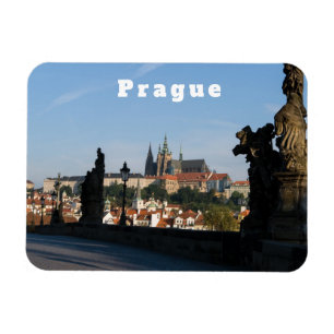 View of the Castle from Charles bridge in Prague Magnet