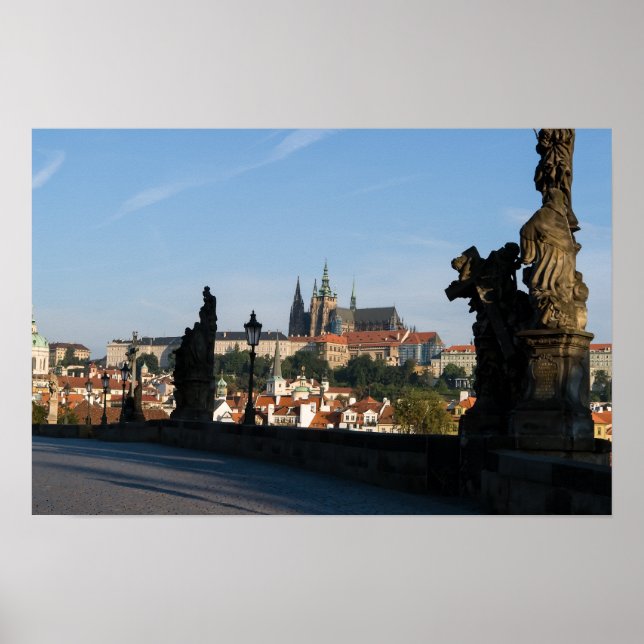 View of the Castle from Charles bridge in Prague Poster (Front)